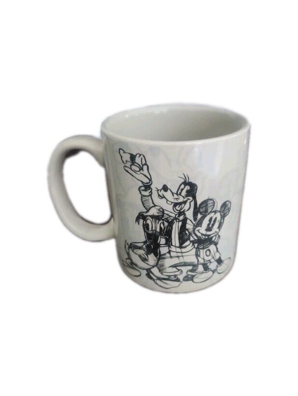 DISNEY Jerry Leigh Mickey Goofy Donald Sketch Coffee Mug Cup Ceramic Walt Disney